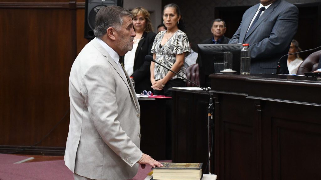 Juramento del diputado Ramón Alberto Leyes como presidente de la Cámara de Diputados